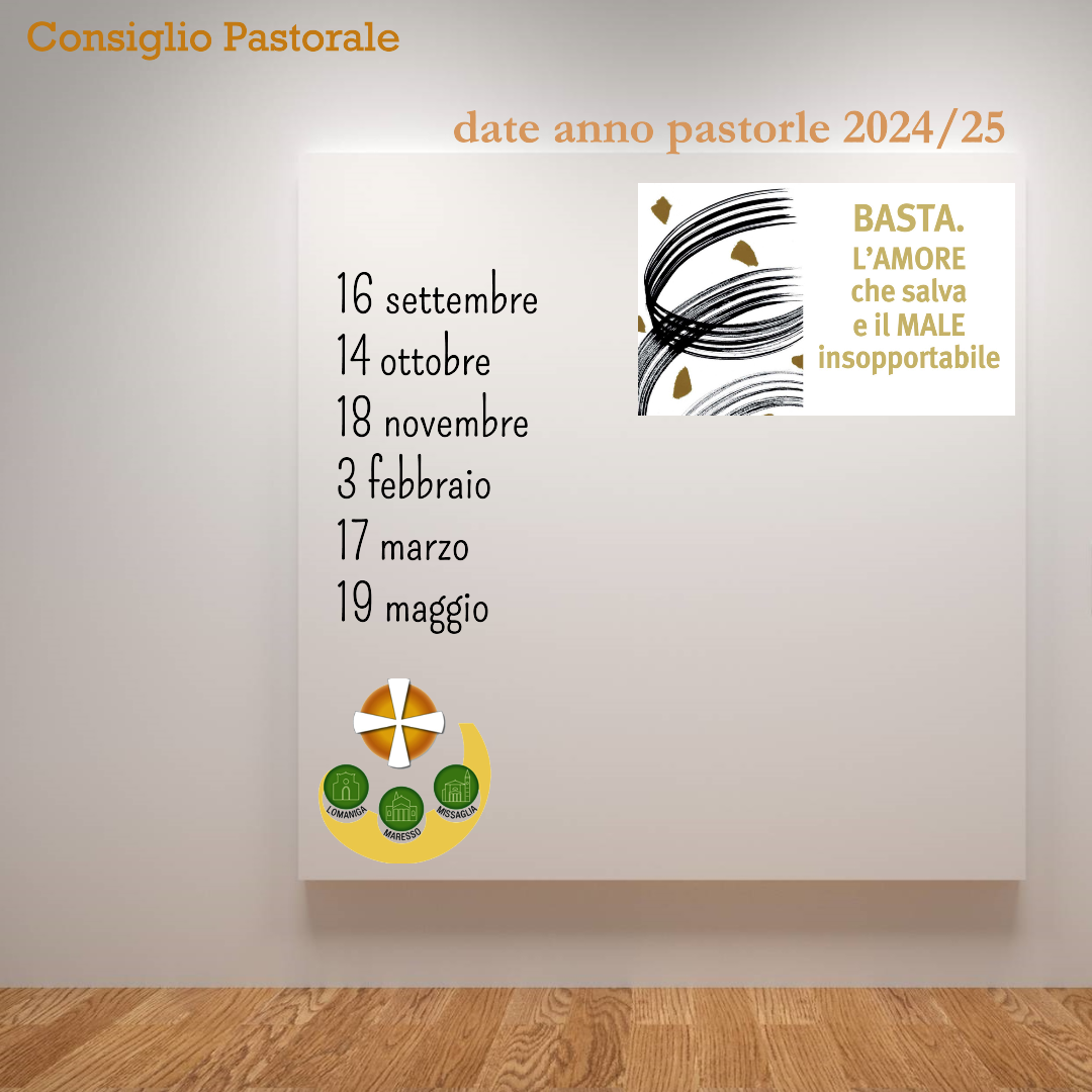Date delle sedute del Consiglio Pastorale